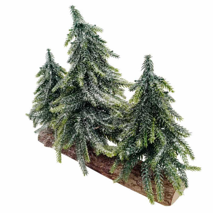 Елочки заледеневшие на пеньке Н-27см