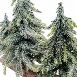 Елочки заледеневшие на пеньке Н-27см