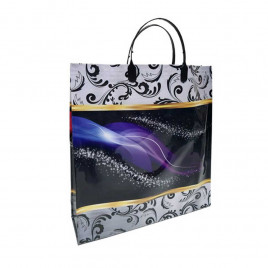 Сумка с пластмассовыми ручками многослойная Вспышка 34*36см