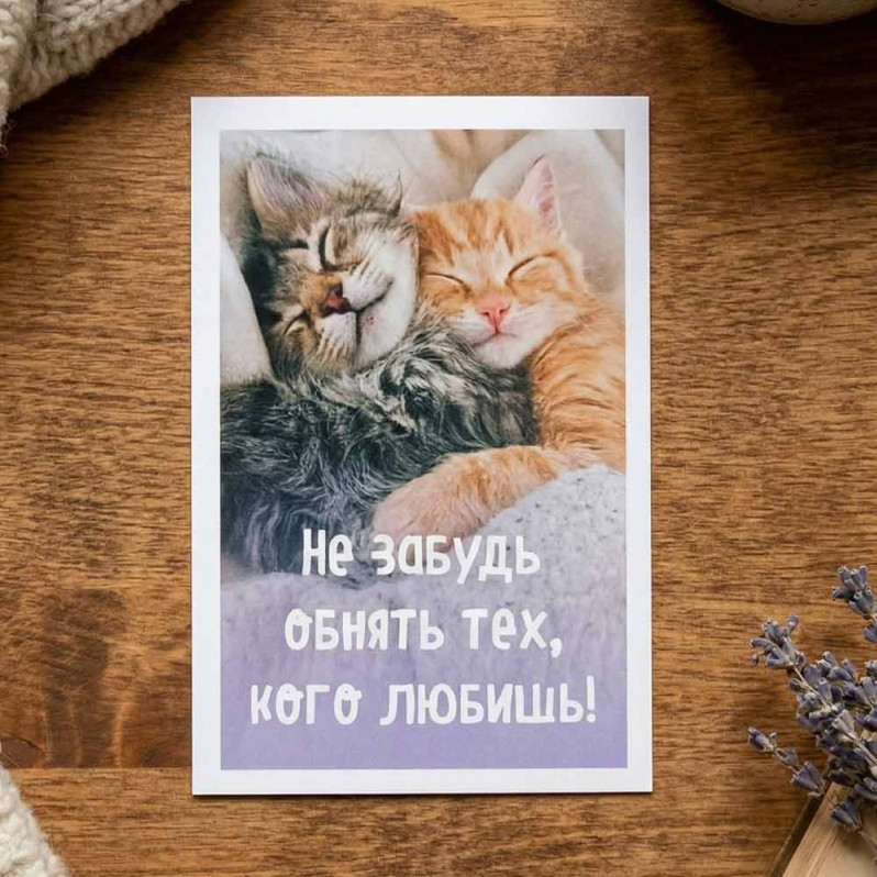 Мини-открытка Не забудь обнять 5,5*8см
