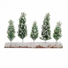 Елочки заснеженные на пенечке Н-22см