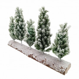Елочки заснеженные на пенечке Н-22см