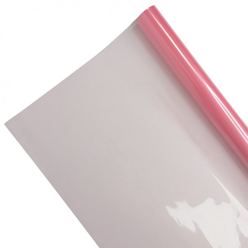 Пленка в рулоне гласс полупрозрачная розовый жемчуг размер 58см*10м 45мкм