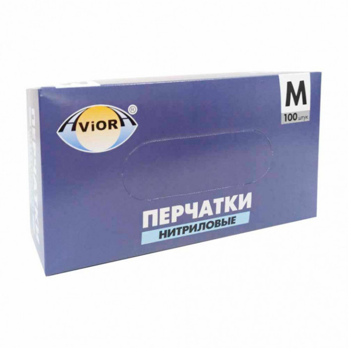 Перчатки нитриловые Aviora сиреневые 50 пар M, L