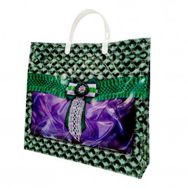 Сумка с пластмассовыми ручками многослойная с карманами Буфы 33*32см