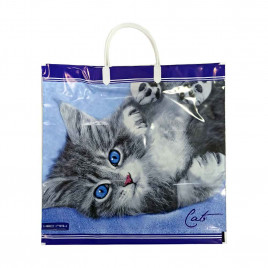 Пакет с пластмассовыми ручками 36*40см Котенок 10шт