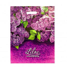 Пакет с вырубной ручкой Сирень 40*47см 45мкм 50шт