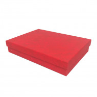 Коробка прямоугольная плоская Красная кожа в 10-ти размерах