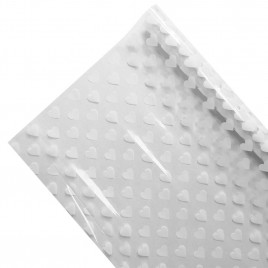 Пленка в рулоне с рисунком Сердца белые размер 70см