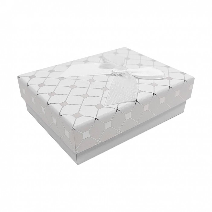 Коробка прямоугольная Аргайл с бантом размер 7*9*2,8см