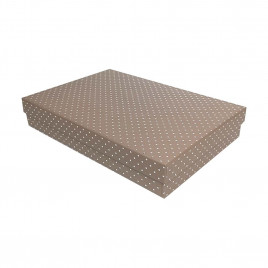 Коробка прямоугольная плоская Точки металл кофейная в 3-х размерах