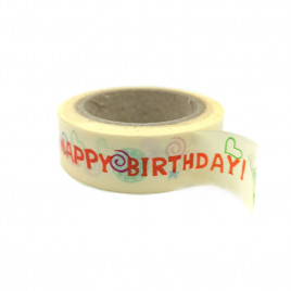 Скотч декоративный Happy birthday размер 1,5см*10м