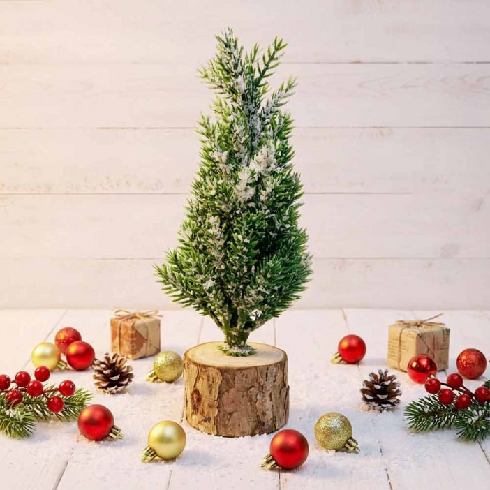 Ель заледеневшая на пенечке Н-18см