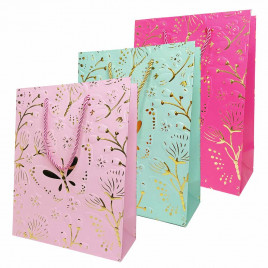 Пакет ЛЮКС Бабочки с золотым тиснением размер 18*23*10см