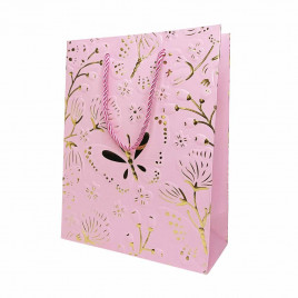 Пакет ЛЮКС Бабочки с золотым тиснением размер 18*23*10см