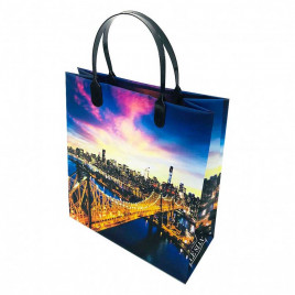 Пакет сумка размер 23*26см Мост на закате