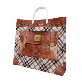 Сумка с пластмассовыми ручками многослойная с карманами Эталон 37*34см