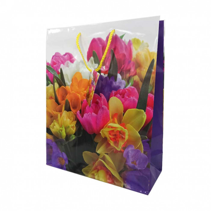 Пакет ламинированный Цветы размер 26*32*10см