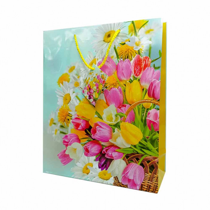 Пакет ламинированный Цветы размер 26*32*10см