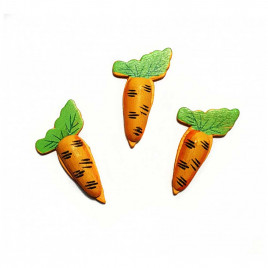 Декор деревянный Морковка на липучке размер 3см