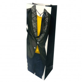 Пакет под бутылку ЛЮКС Мужской костюм размер 12*35*9см  