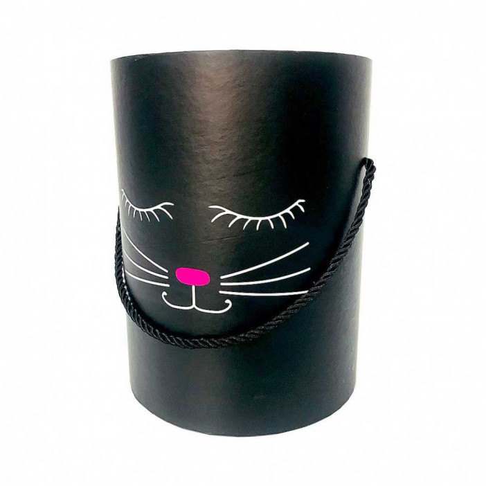 Коробка цилиндр Кошка без крышки размер 18см*24см