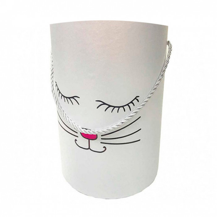 Коробка цилиндр Кошка без крышки размер 18см*24см