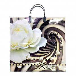 Пакет с пластмассовыми ручками 36*40см Кремовая роза 10шт