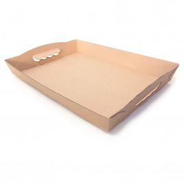 Поднос картонный EcoServ крафт размер 340*240*45мм уп 10шт