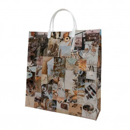 Сумка с пластмассовыми ручками многослойная с карманами Софикс 33*32см