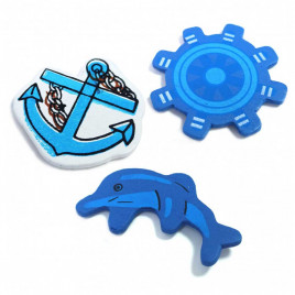 Декор деревянный Морская серия на липучке размер 3-4см