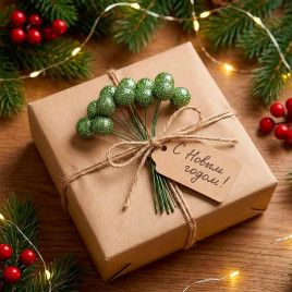 Шарики на проволоке зеленые D-1,5см Н-9см