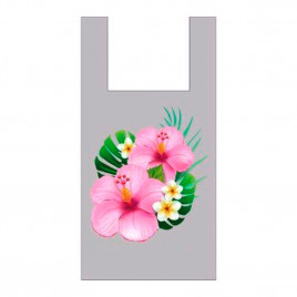 Пакеты майка ПВД Гибискус 28*55см 40 мкм 50шт