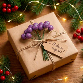 Шарики на проволоке фиолетовые D-1,5см Н-9см