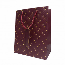 Пакет ЛЮКС Золотые клепки с тиснением размер 18*23*10см