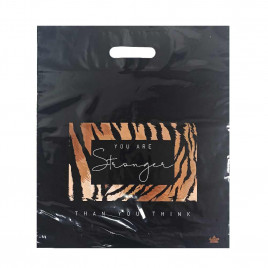 Пакет с вырубной ручкой Тигровая рамка 38*47см 60мкм 50шт