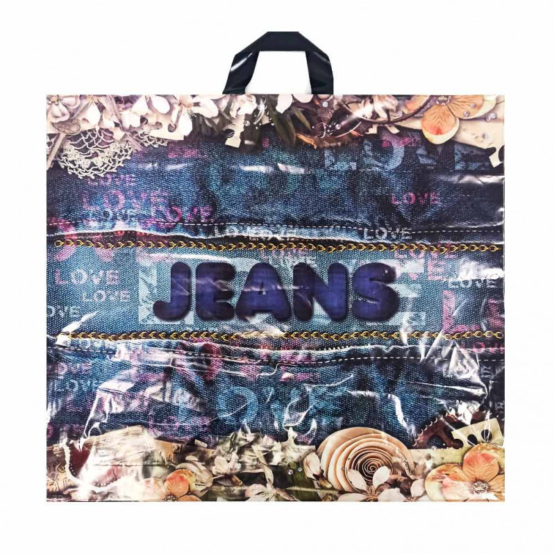 Пакет с петлевой ручкой Джинс 60*50см 70мкм 25шт