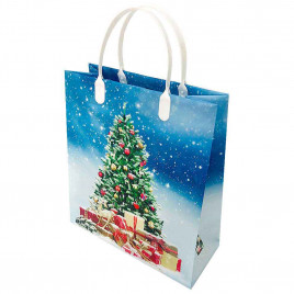 Пакет сумка размер 23*26см Ель с подарками