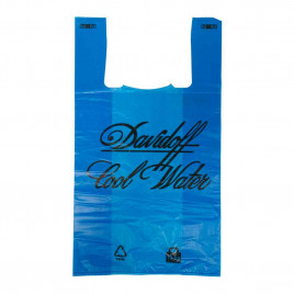 Пакет майка ПНД Davidoff синий 30*55см 25мкм 50шт