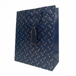 Пакет ЛЮКС Золотые клепки с тиснением размер 26*32*12см