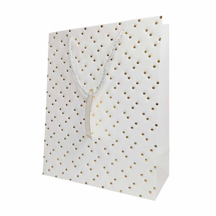 Пакет ЛЮКС Золотые клепки с тиснением размер 26*32*12см