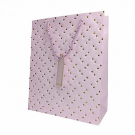 Пакет ЛЮКС Золотые клепки с тиснением размер 26*32*12см