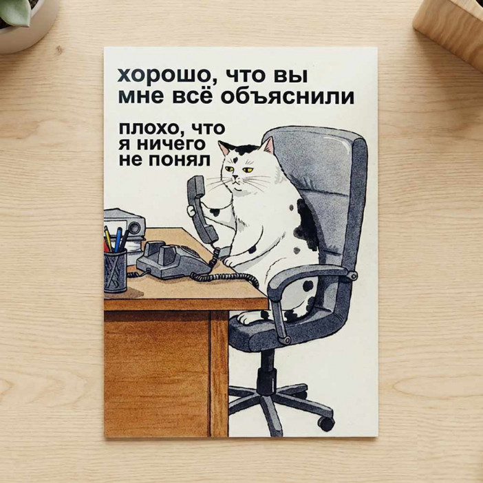 Мини-открытка Хорошо, что объяснили 7*10см