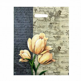 Пакет с вырубной ручкой Тюльпаны 38*47см 60мкм 50шт