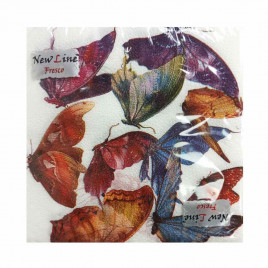 Салфетки бумажные с рисунком Бабочки 33*33см 2-х слойные 20шт