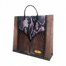 Сумка с пластмассовыми ручками многослойная Снейк 34*36см