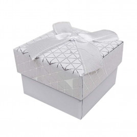 Коробка квадрат Сетка с бантом размер 5*5*3,5см