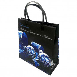 Пакет сумка размер 23*26см Синие шары с узором