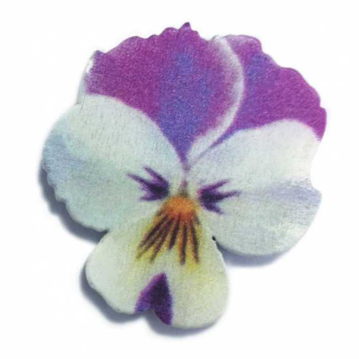 Декор деревянный Цветок на липучке размер 3,5см