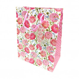 Пакет матовый Ретро цветы размер 26*32*10см 